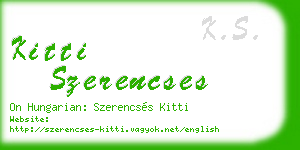 kitti szerencses business card